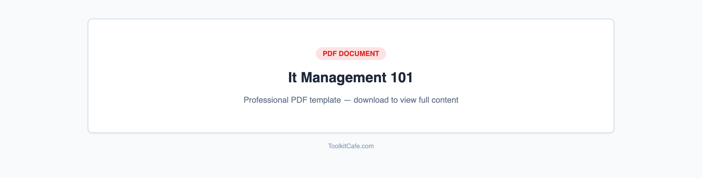 IT Management 101 Guide preview
